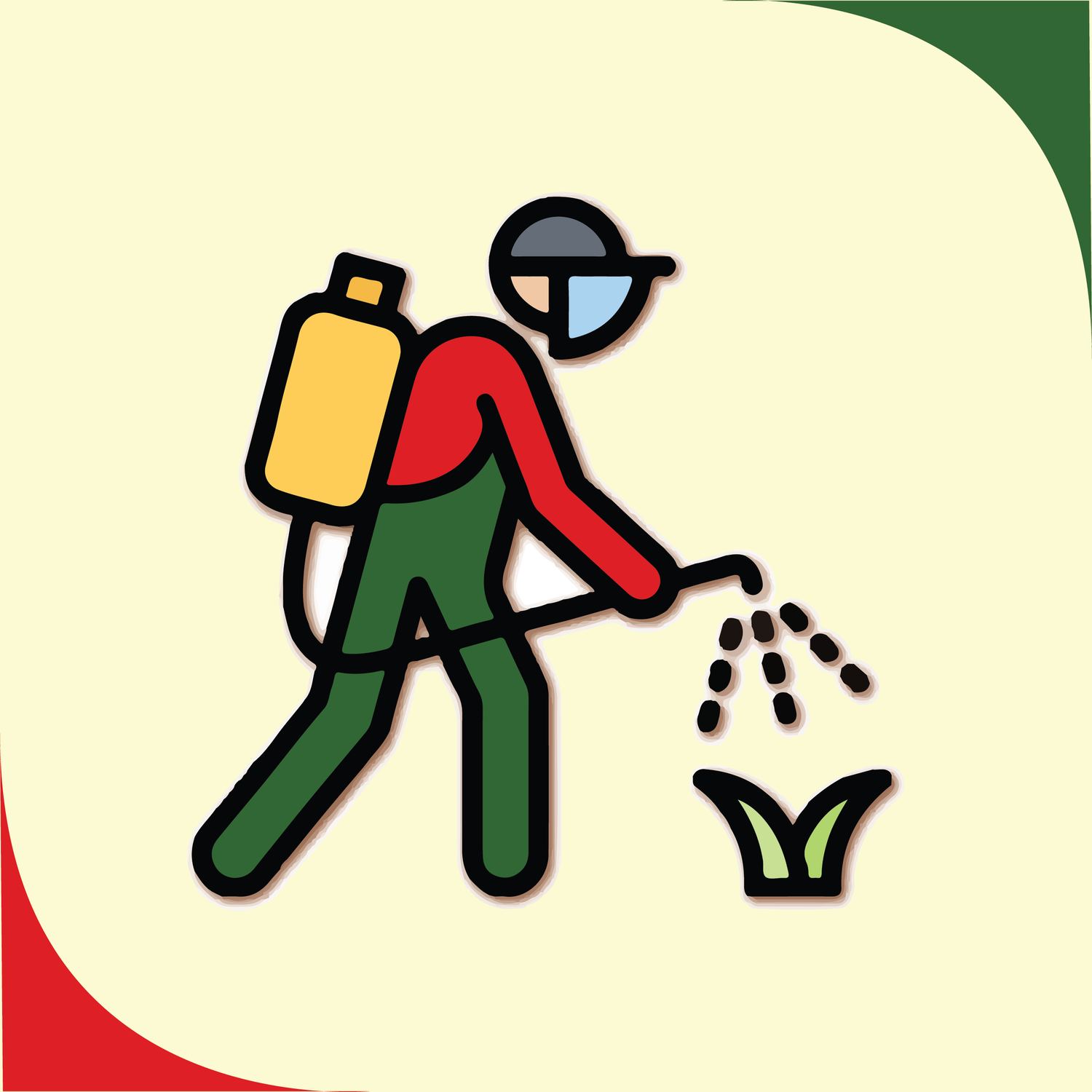 Hình đại diện bộ sưu tập thuốc phòng chống cỏ dại được vẽ bởi nghệ sĩ của công ty Quốc Việt Agri