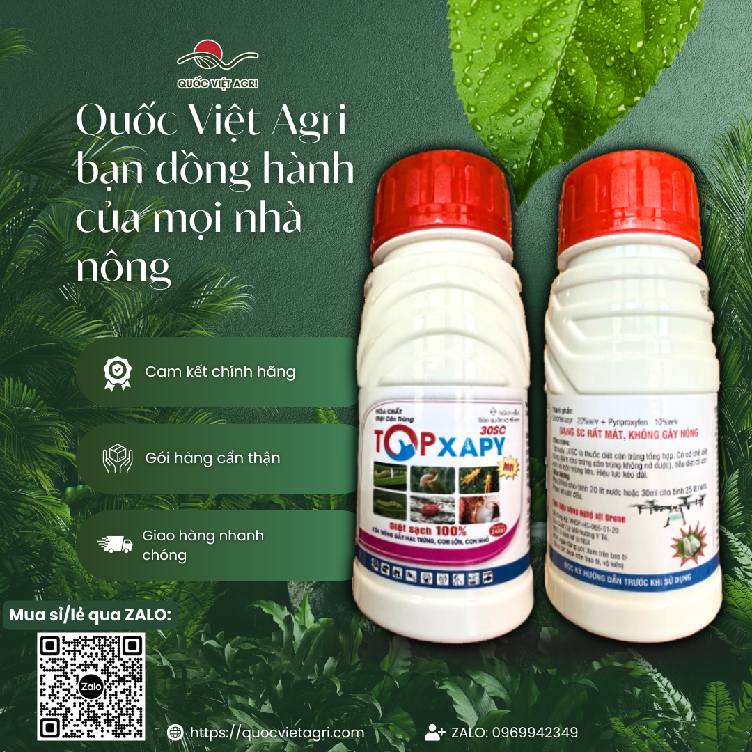 Thuốc trừ sâu TOPXAPY 30SC (chai 240ml) - Chlorfenapyr 20%w/v + Pyriproxyfen 10% w/v