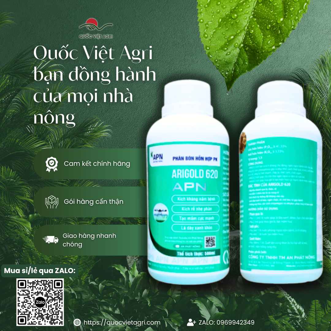 Phân Bón ARIGOLD 620 (500ml) – Ngừa Vàng Lá, Thối Rễ, Sủi Bọt Diệt Khuẩn – An Phát Nông