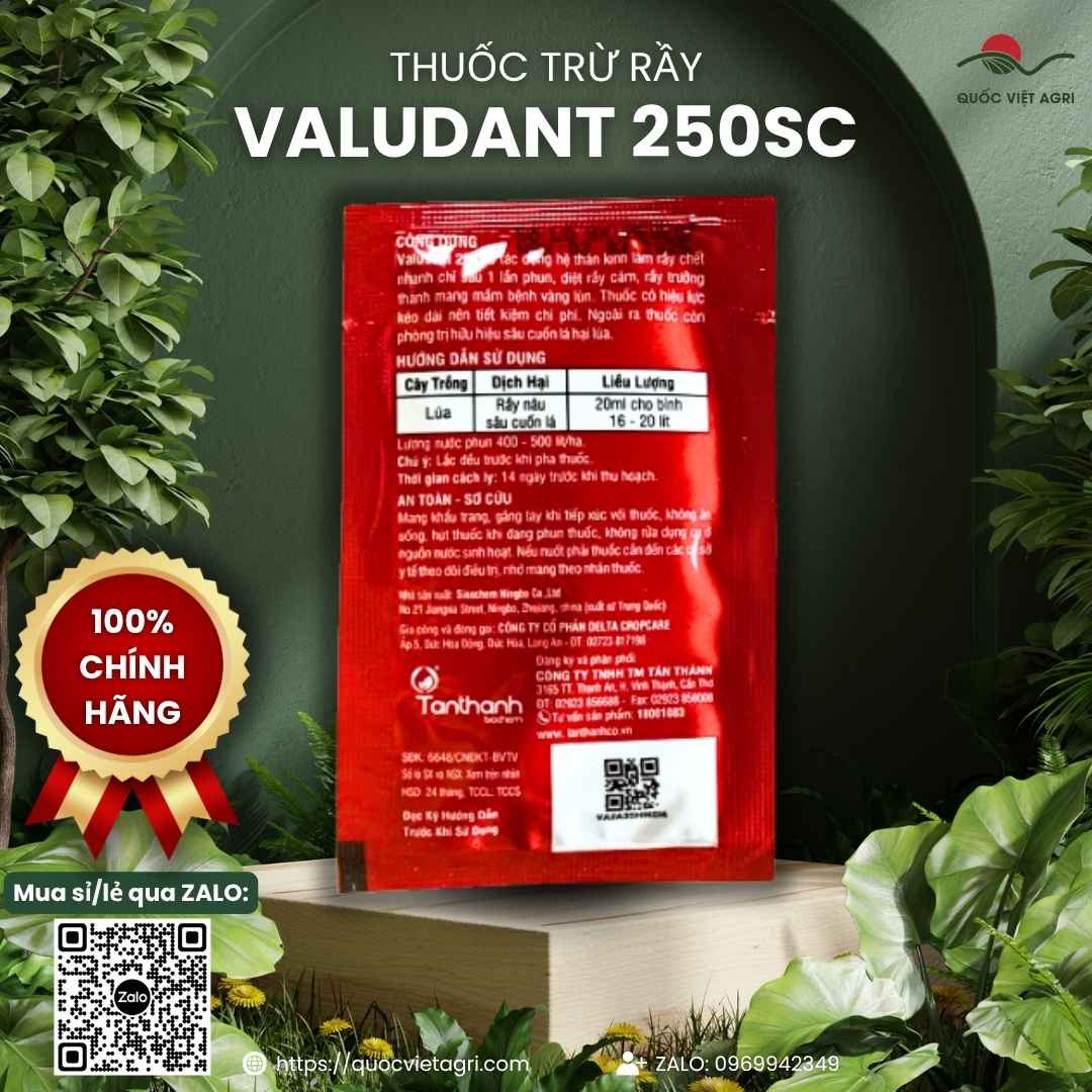 Thuốc Trừ Rầy VALUDANT 250SC (20ml) | Hạ Gục Nhanh Rầy Nâu, Sâu Cuốn Lá | Tân Thành