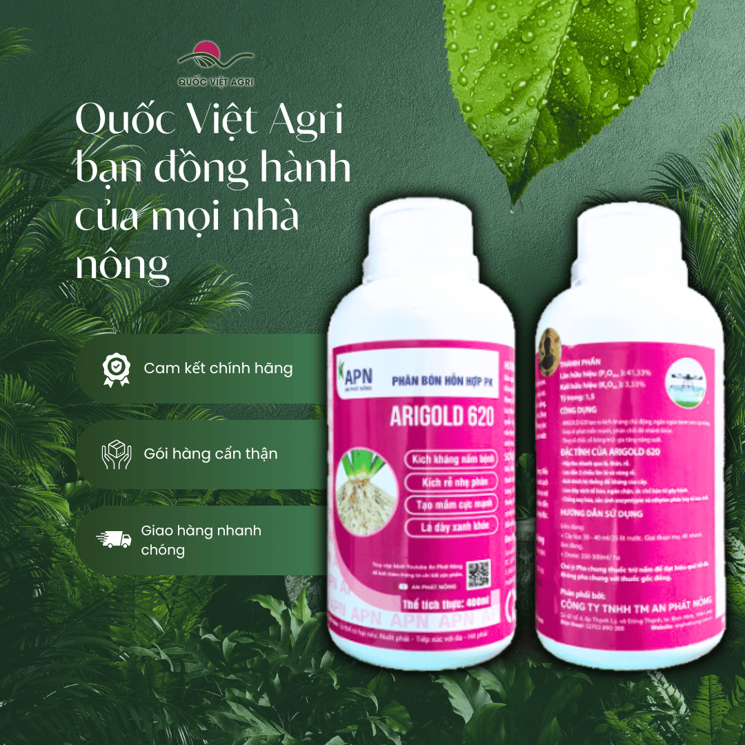 Phân Bón PK ARIGOLD 620 (Chai 400ml) - Cách Trị Vàng Lá Thối Rễ - Nhập Khẩu Đức