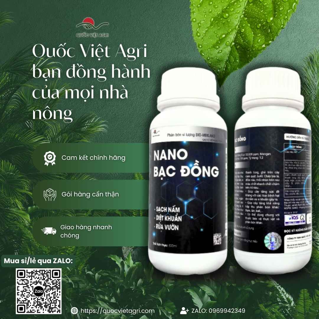 Ảnh toàn phần chai Nano Bạc Đồng 500ml, công nghệ Nano, chứa Đồng 30.000ppm, chuyên sát khuẩn, diệt nấm, rong rêu.