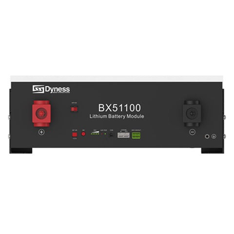 Sơ đồ lắp đặt pin Dyness BX51100, cho thấy khả năng treo tường, đặt sàn và mở rộng song song.