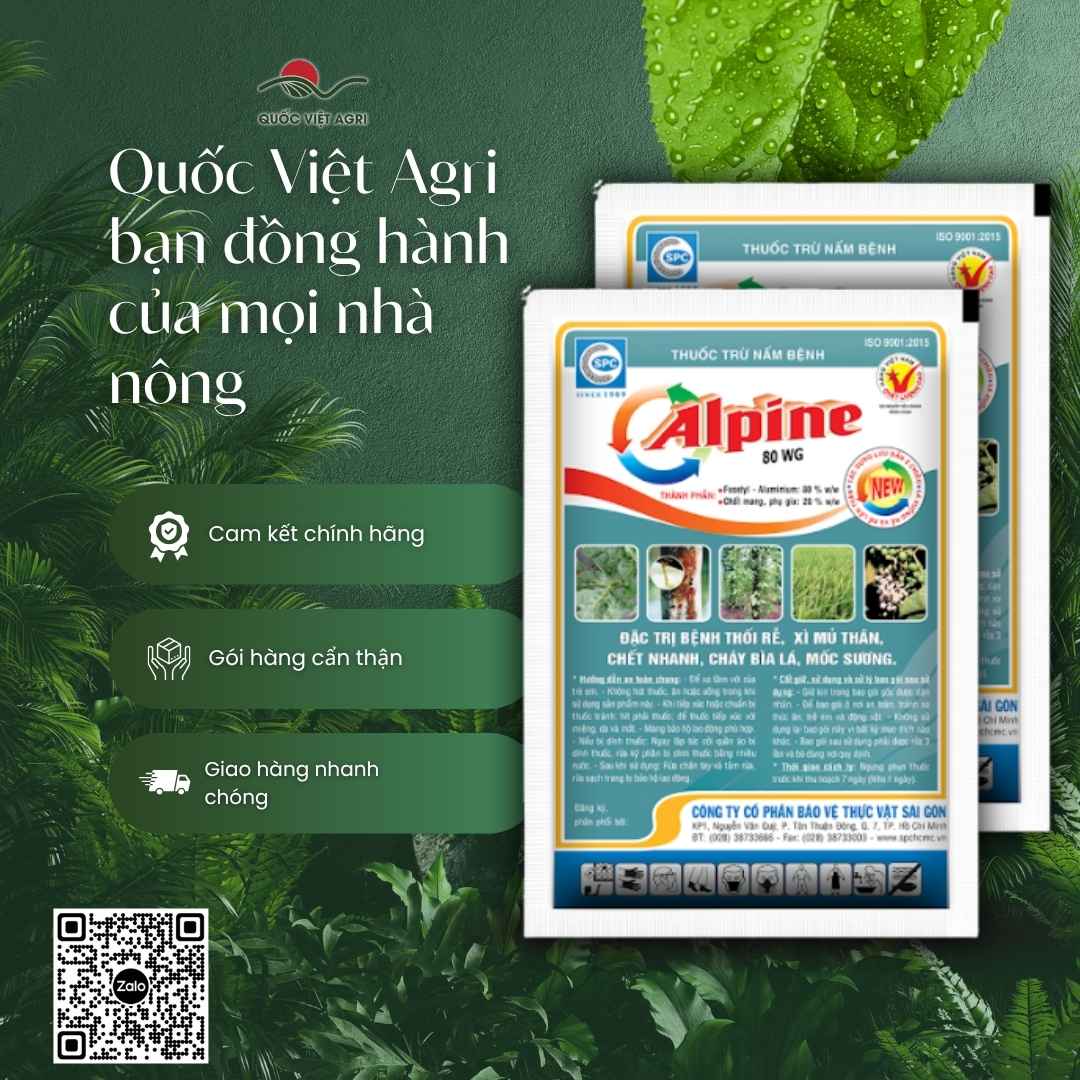 Bảng thành phần Fosetyl-Aluminium 80% dạng hạt cốm WG.