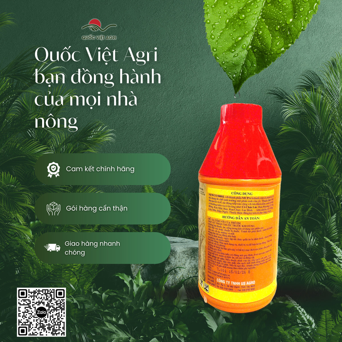 NEWCO 500SL - công dụng và hướng dẫn an toàn, phân phối bởi Quốc Việt Agri