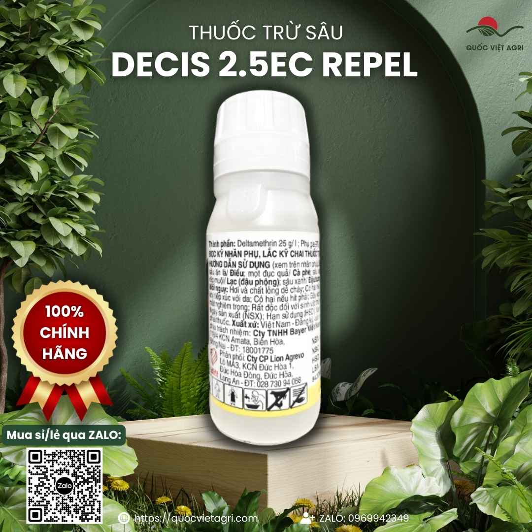 Bảng thành phần Deltamethrin 25g/l hạ gục sâu nhanh chóng.
