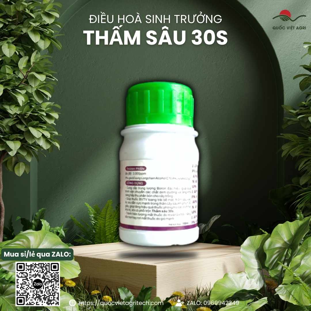 Mặt sau chai chất trợ lực Thấm Sâu 30S 100ml với thông tin thành phần và hướng dẫn sử dụng chi tiết.