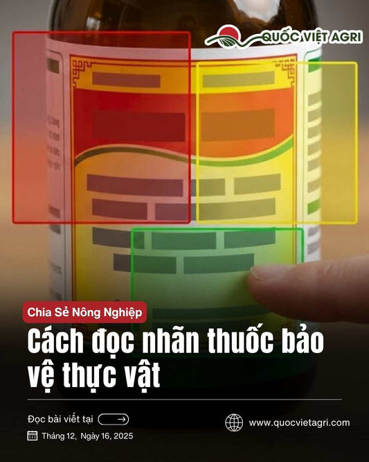 Ảnh bìa bài viết hướng dẫn cách đọc nhãn thuốc bảo vệ thực vật, phân tích các thành phần quan trọng trên bao bì thuốc nông nghiệp.