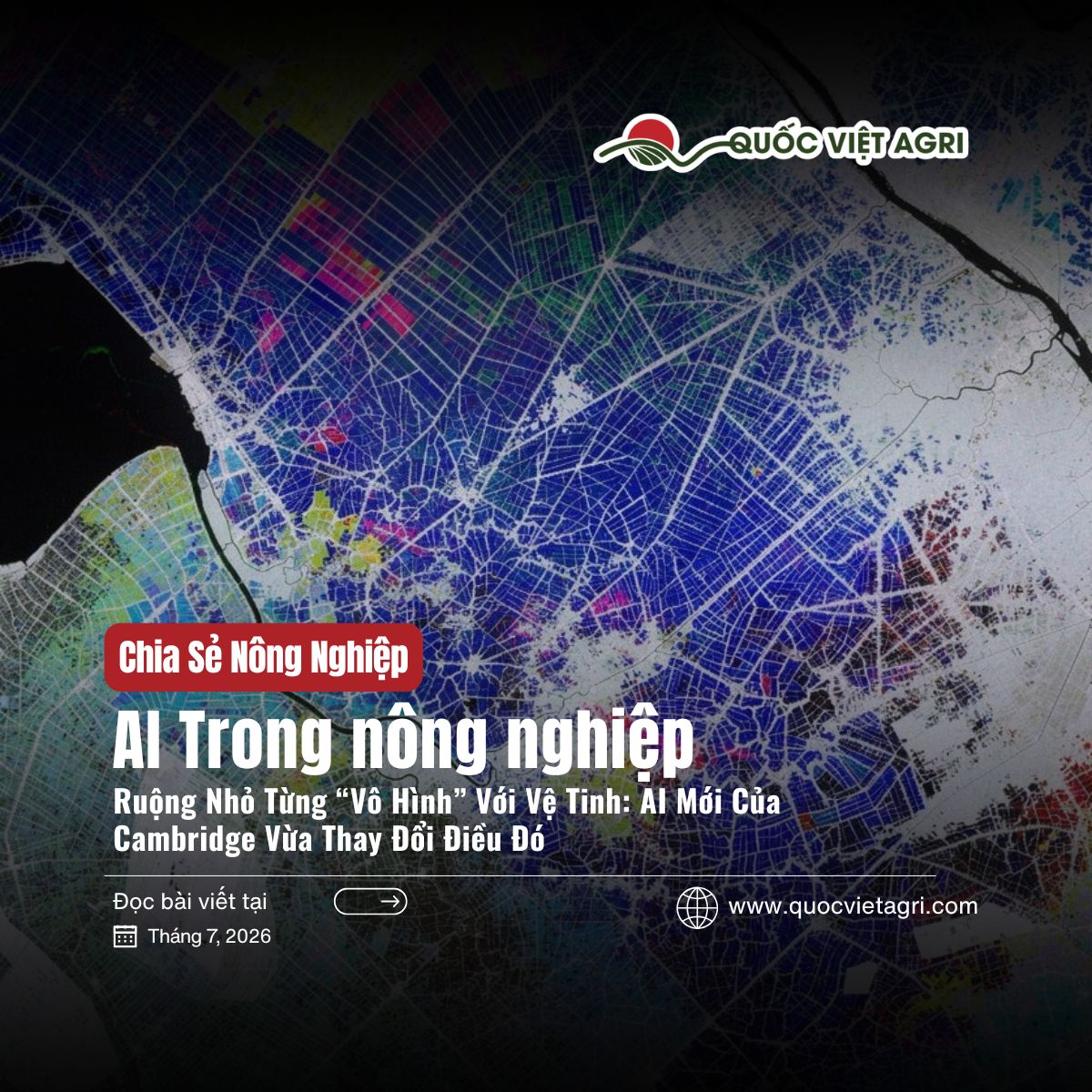 Ảnh bìa bài viết AI trong nông nghiệp — ruộng nhỏ từng vô hình với vệ tinh