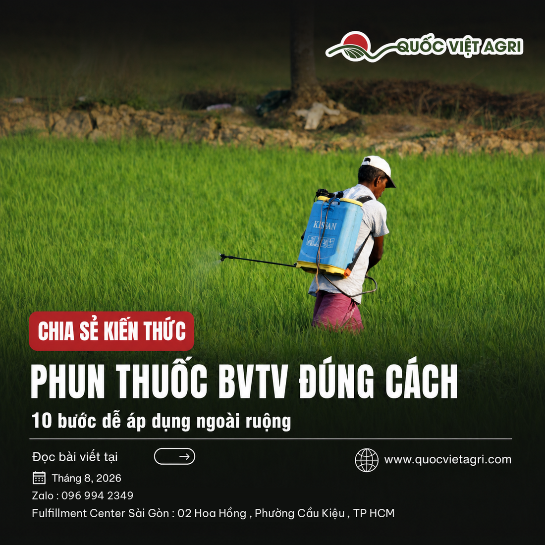 Phun thuốc BVTV đúng cách - ảnh bìa bài viết QVA