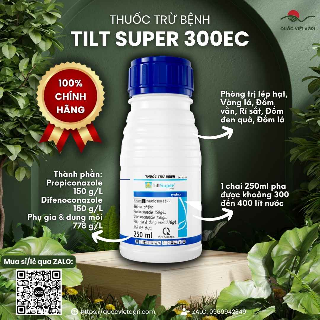 Thuốc trừ bệnh Tilt Super 300EC (Propiconazole + Difenoconazole) Syngenta — Quốc Việt Agri