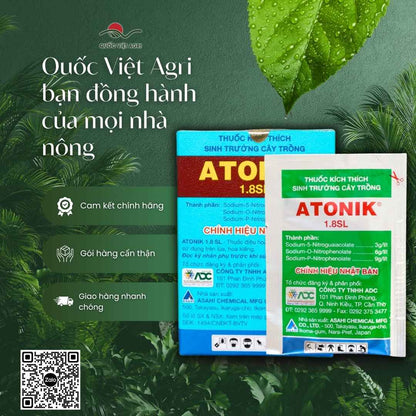 Bảng thành phần Nitrophenolate mặt sau bao bì Atonik kích mầm.