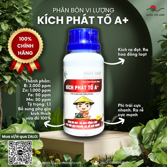 KÍCH PHÁT TỐ A+ (Chai 250ml) - Phân Bón Vi Lượng Kích Đọt, Ra Hoa, Ra Rễ - Quốc Việt Agri