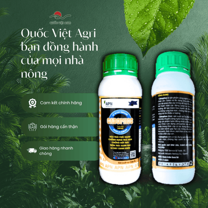 Hình ảnh tổng thể chai Cabophos An Phát Nông 500ml, mặt trước và mặt sau, nhấn mạnh thương hiệu và thông tin sản phẩm