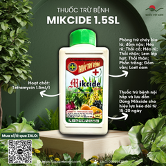 Chai thuốc trừ bệnh sinh học Mikcide 1.5SL dung tích 240ml, nhãn mác sản phẩm rõ ràng.