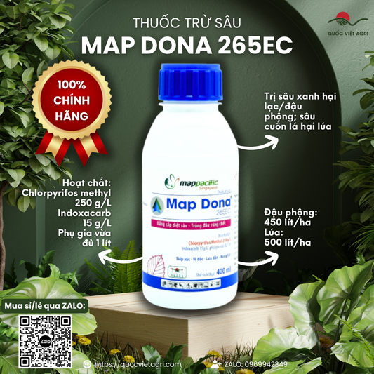 Chai thuốc trừ sâu Map Dona 265EC, dung tích 400ml, nhãn hiệu Map Pacific.