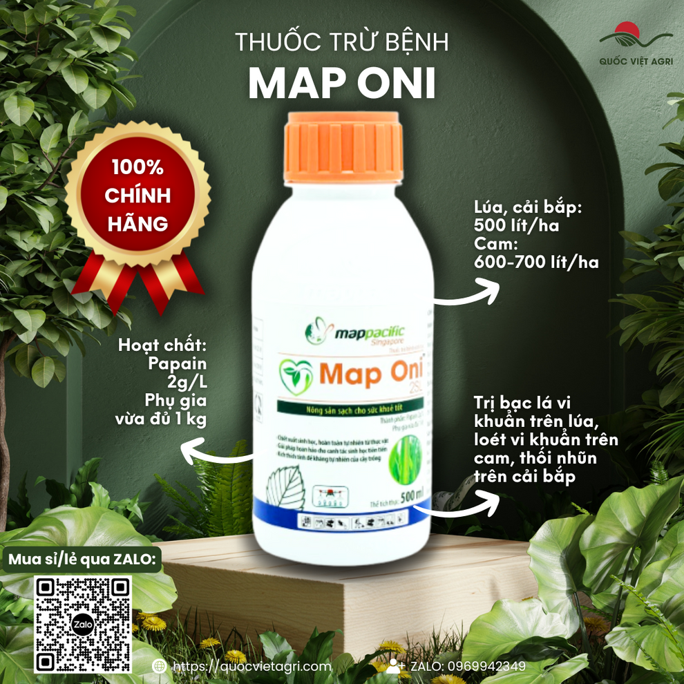 Map Oni 2SL (500ml): Thuốc Sinh Học Trị Bạc Lá Lúa – Quoc Viet Agri