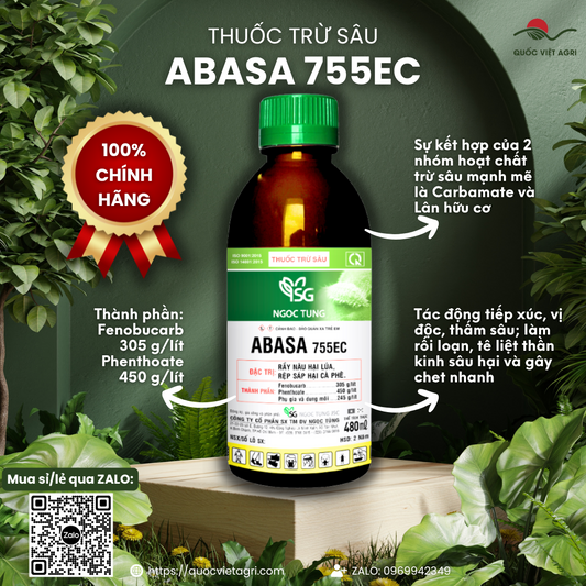 Chai thuốc trừ sâu Abasa 755EC dung tích 480ml.