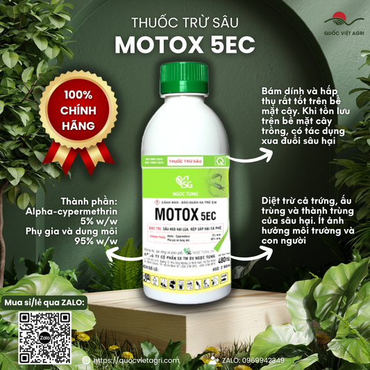 Chai thuốc trừ sâu Motox 5EC dung tích 480ml.
