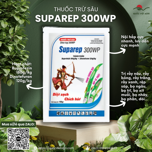 Thuốc trừ sâu SUPAREP 300WP DINO TOP 300WP (gói 100g) - Buprofezin 180g/l + Dinotefuran 120g/l