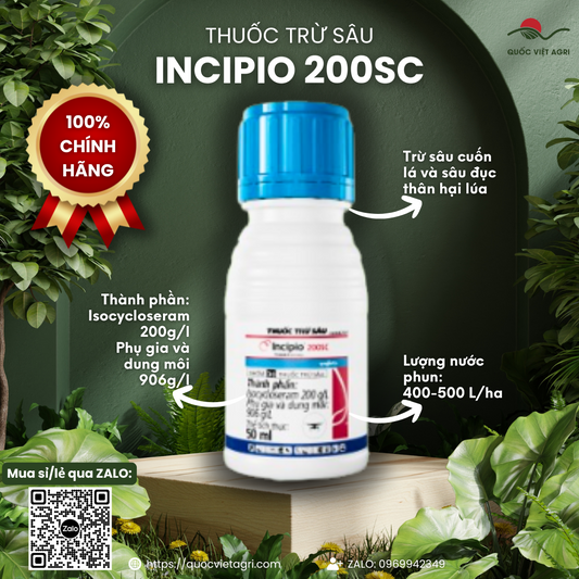 Thuốc Trừ Sâu INCIPIO 200SC (50ml) – Đặc Trị Sâu Cuốn Lá, Sâu Đục Thân Trên Lúa Hiệu Quả Cao