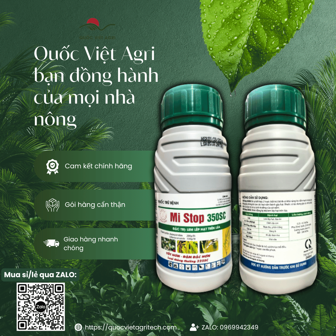Hình ảnh trước và sau sản phẩm MI STOP 350SC, rõ ràng và chi tiết.