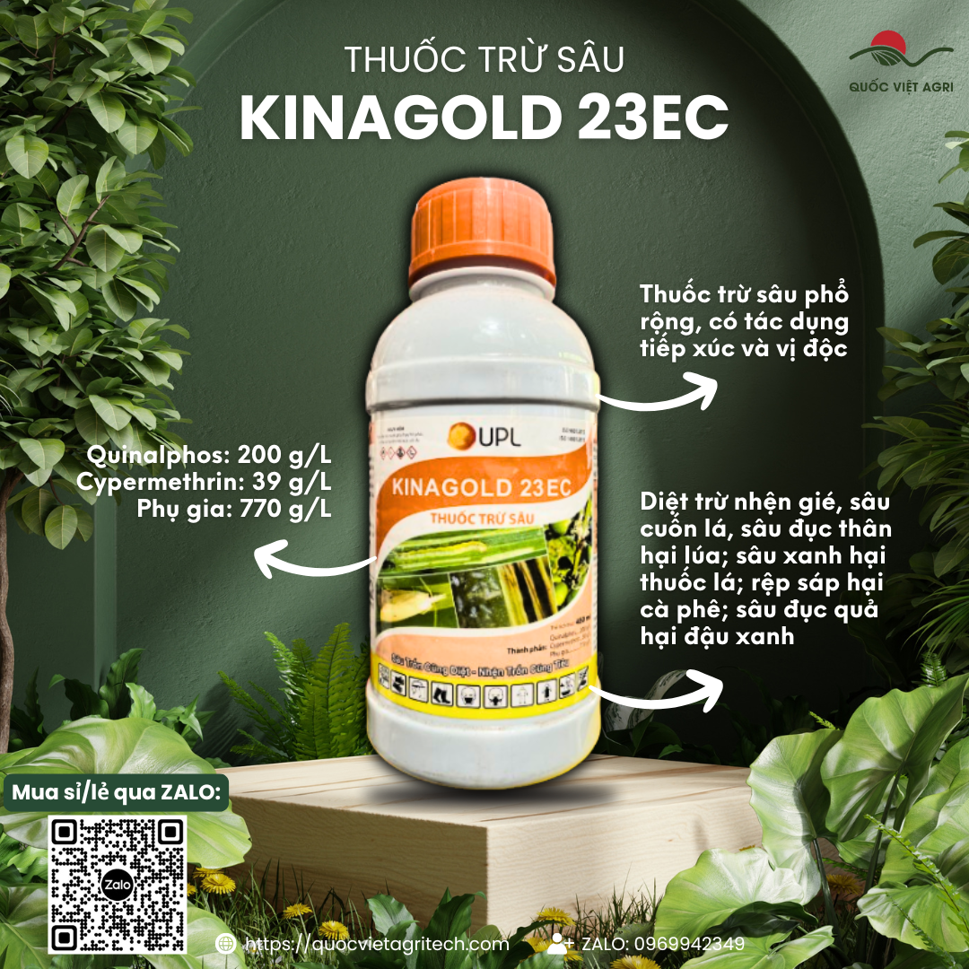 KINAGOLD 23EC (Chai 450ml) - Thuốc Trừ Sâu, Nhện Gié, Sâu Đục Thân, Rệp Sáp - Quốc Việt Agri