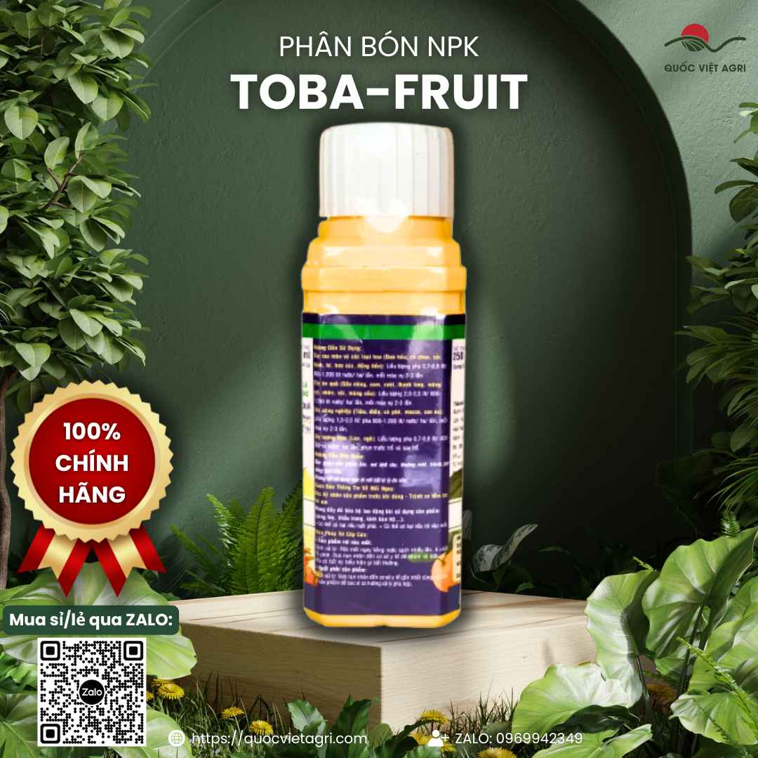 Phân Bón Lá NPK TOBA FRUIT (250ml) | Kali Cao, Giảm Rụng Trái | Quốc Việt Agri