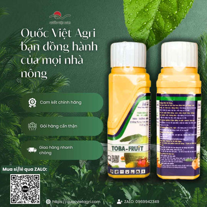 Phân Bón Lá NPK TOBA FRUIT (250ml) | Kali Cao, Giảm Rụng Trái | Quốc Việt Agri