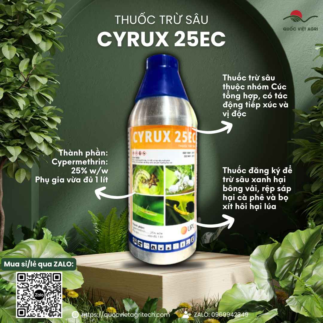 UPL CYRUX 25EC 500ml | Thuốc trừ sâu Cypermethrin 25%
