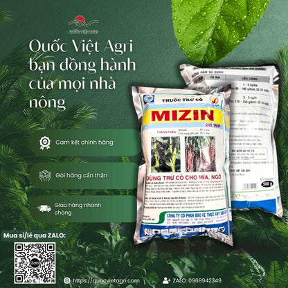 Thuốc Trừ Cỏ MIZIN 80WP (500g) – Thuốc Cỏ Mầm Cho Bắp, Mía – Diệt Cỏ Lá Rộng, Lá Hẹp