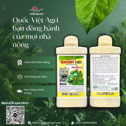 Thuốc Trừ Sâu REASGANT 3.6EC (Chai 450ml, Nước Trong) – Trừ Sâu Sinh Học Abamectin, Phổ Rộng – Quốc Việt Agri
