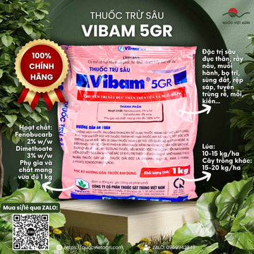 Thuốc Trừ Sâu VIBAM 5GR (1kg) – Thuốc Hạt Trừ Sâu Đục Thân Lúa, Ngô