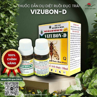 Thuốc dẫn dụ diệt ruồi đục trái VIZUBON-D hộp 10ml – Vipesco – hộp và 2 lọ thuốc