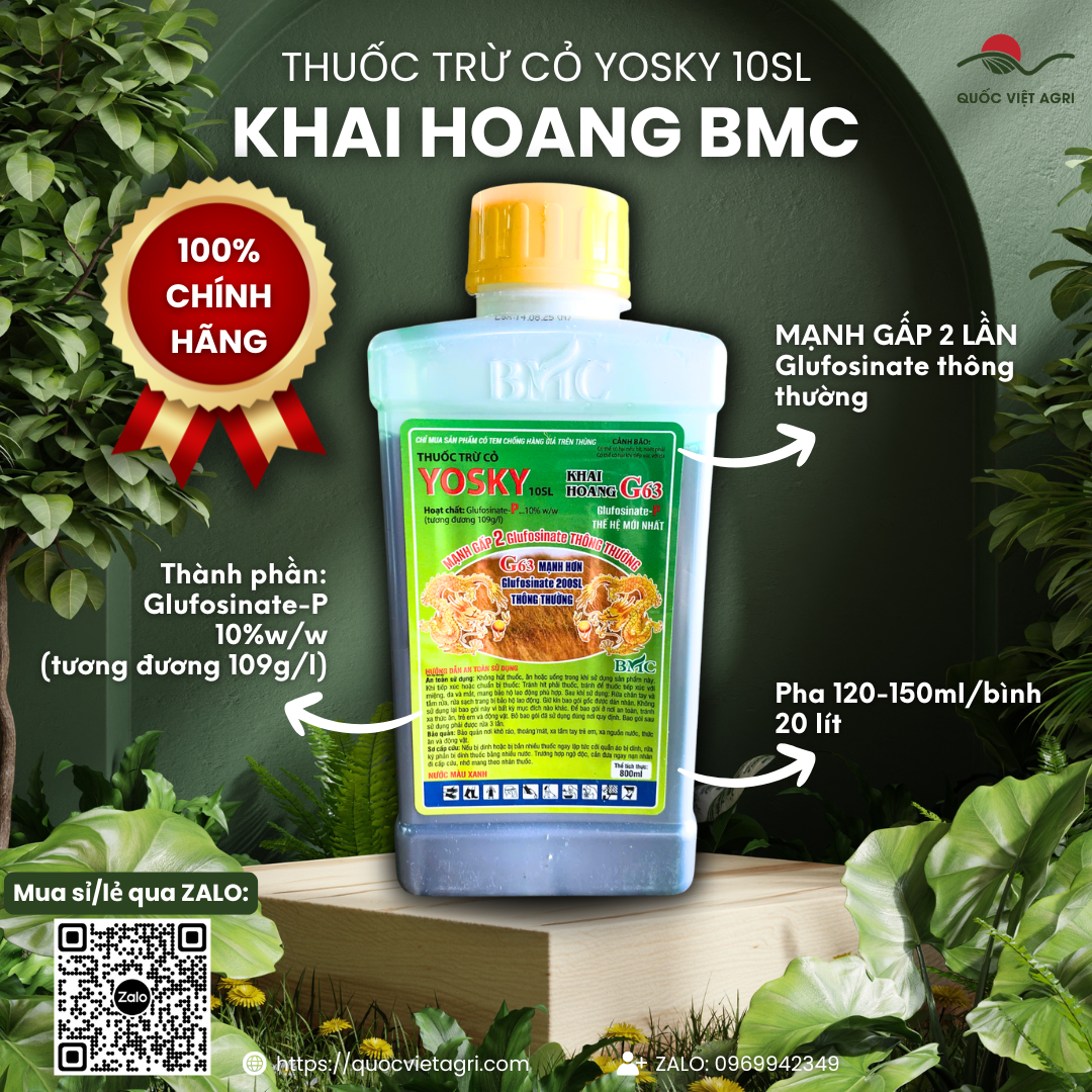 Thuốc trừ cỏ Khai Hoang G63 10SL chai 800ml – Glufosinate-P 10%