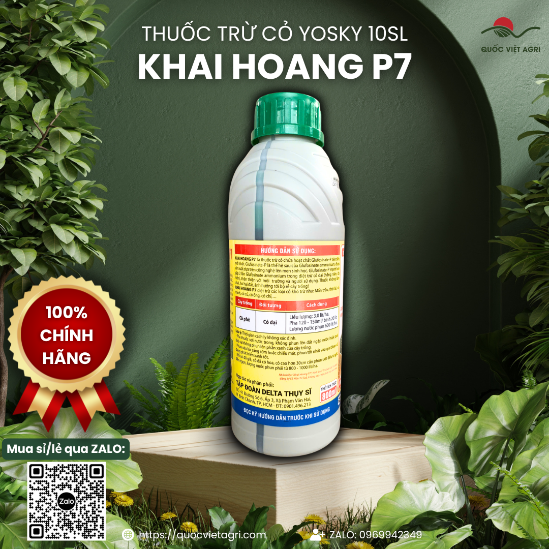 Khai Hoang P7 10SL – thông tin hoạt chất Glufosinate-P và hướng dẫn