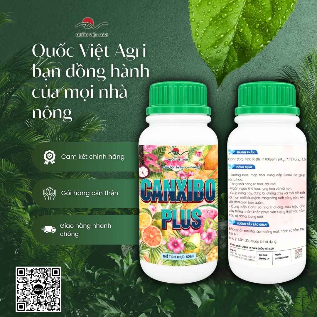 Ảnh toàn diện chai phân bón lá Canxi Bo Gel Sữa 500ml với thông tin thành phần Canxi, Bo và hướng dẫn sử dụng chi tiết.
