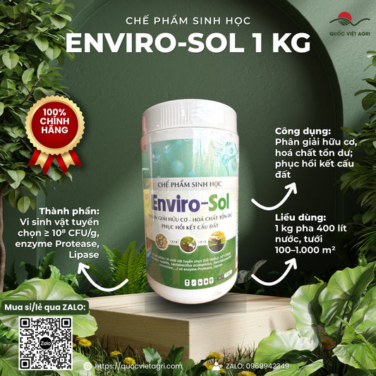 Chế phẩm sinh học Enviro-Sol hũ 1kg – Minh Hưng – ảnh giới thiệu, thành phần – công dụng – liều dùng