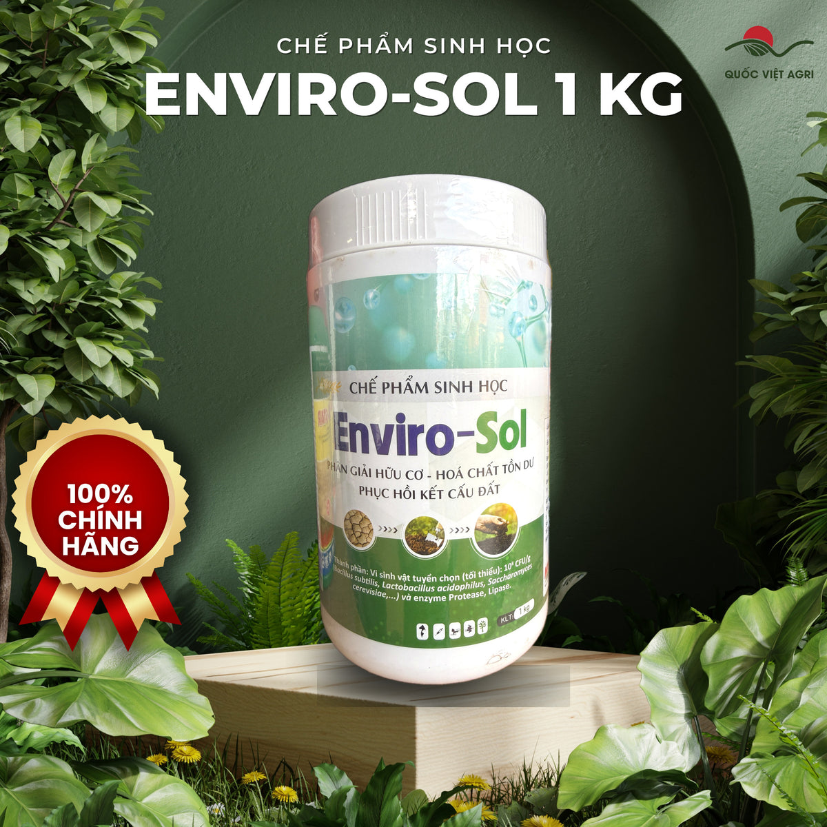 Chế phẩm sinh học Enviro-Sol hũ 1kg – Minh Hưng – mặt trước