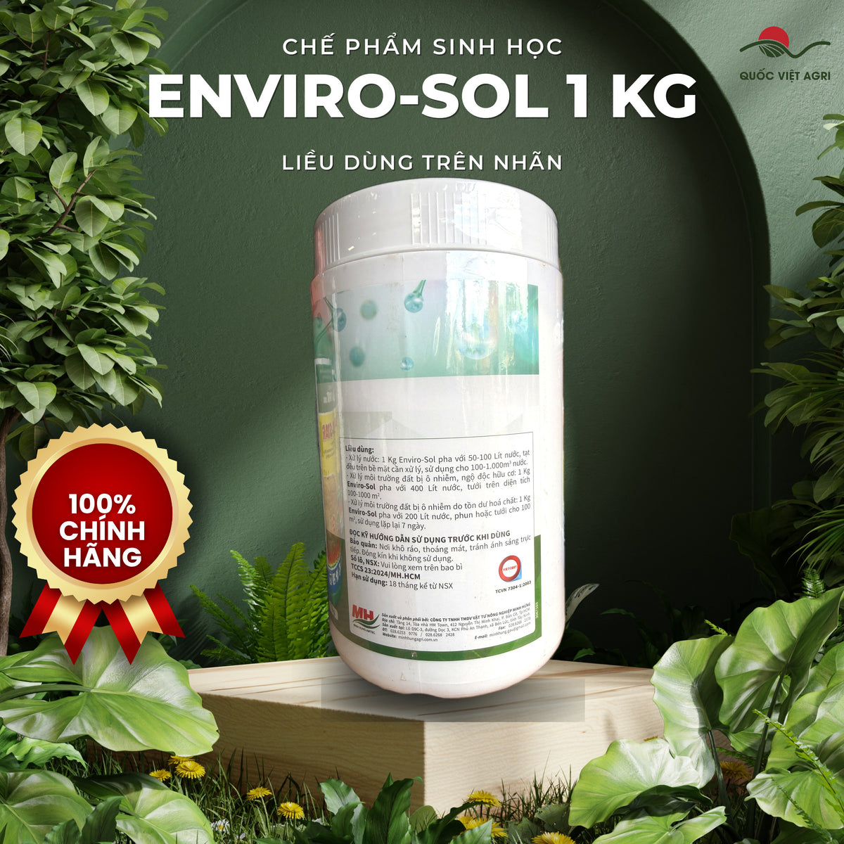 Chế phẩm sinh học Enviro-Sol hũ 1kg – Minh Hưng – liều dùng trên nhãn