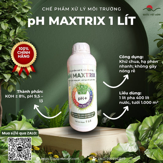 Chế phẩm xử lý môi trường pH Maxtrix chai 1 lít – Minh Hưng – ảnh giới thiệu, thành phần – công dụng – liều dùng