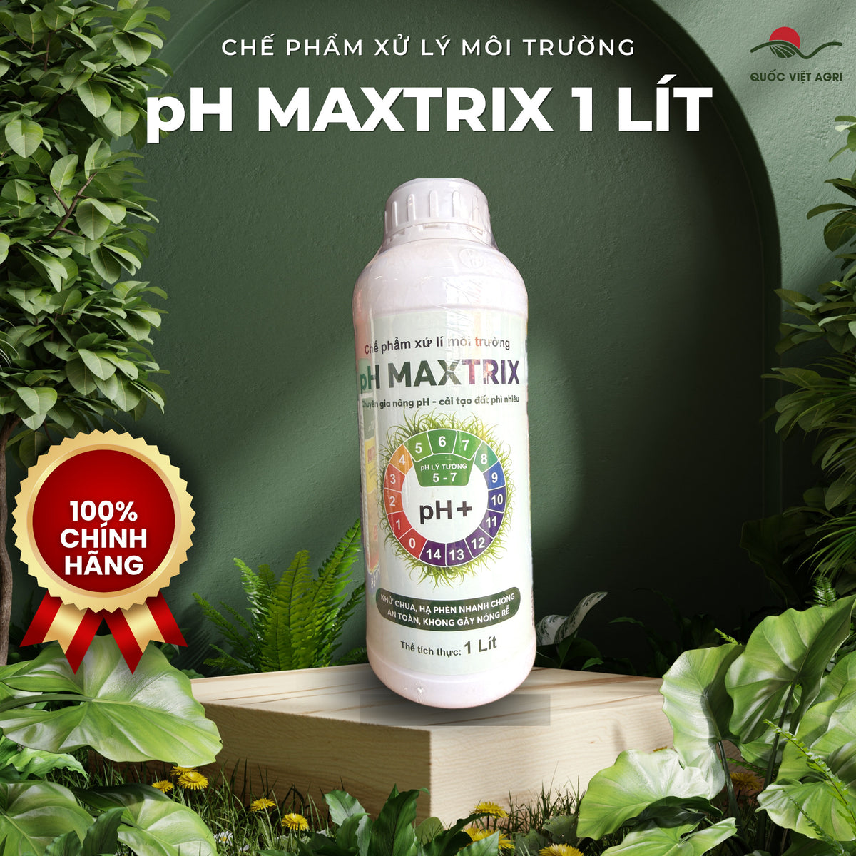 Chế phẩm xử lý môi trường pH Maxtrix chai 1 lít – Minh Hưng – mặt trước