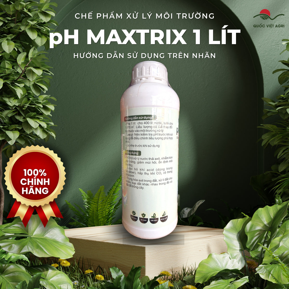 Chế phẩm xử lý môi trường pH Maxtrix chai 1 lít – Minh Hưng – hướng dẫn sử dụng trên nhãn