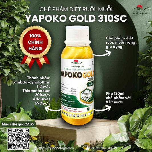 Mặt trước chai Thuốc trừ sâu YAPOKO GOLD 310SC 240ml thay thế Regent.