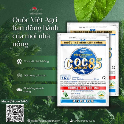 Thuốc trừ bệnh COC 85 WP tại Quốc Việt Agri — cam kết chính hãng, gói hàng cẩn thận, giao hàng nhanh