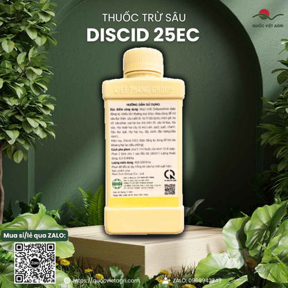 Chai thuốc trừ sâu DISCID 25EC (Deltamethrin) 450ml – mặt nhãn hướng dẫn sử dụng