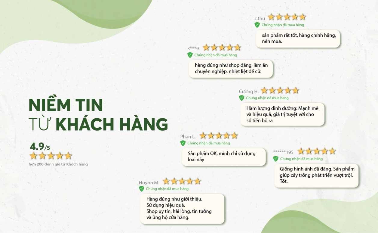 Feedback thực tế từ khách hàng khen sản phẩm chất lượng, giao hàng nhanh và hiệu quả tại Quốc Việt Agri
