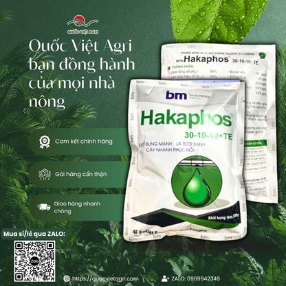 Ảnh toàn diện gói phân bón lá Hakaphos 30-10-10+TE 500g, chuyên dùng để bung đọt, phục hồi cây, sản phẩm nhập khẩu Tây Ban Nha.
