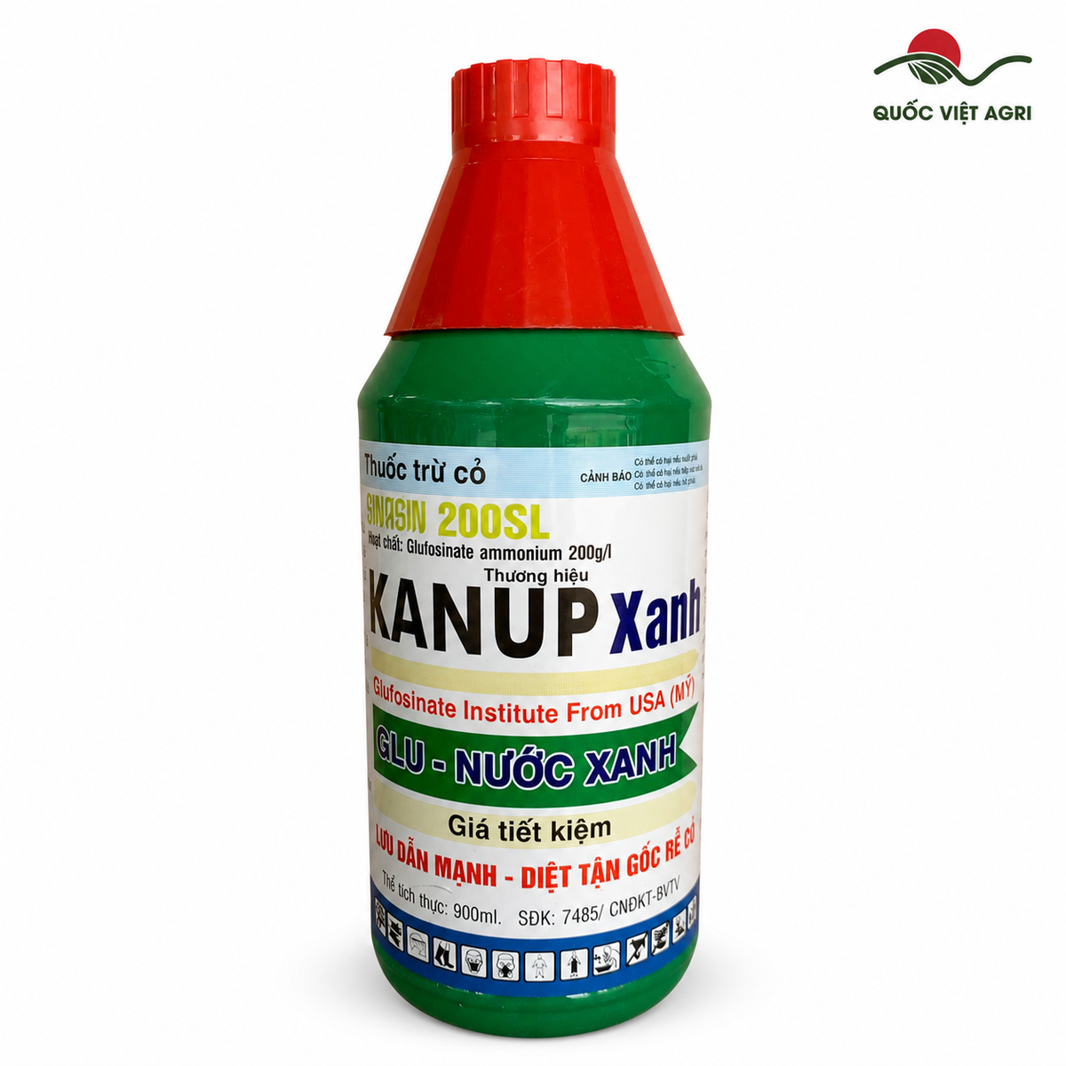 Chai SINASIN 200SL KANUP Xanh 900ml chứa Glufosinate ammonium 200g/L.