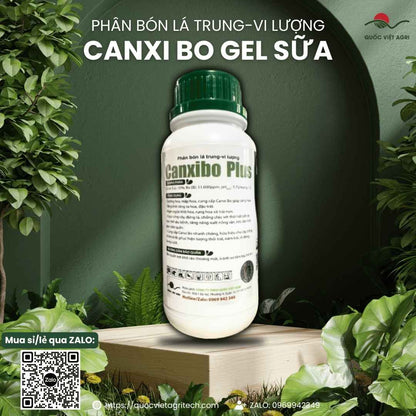 Mặt sau chai phân bón lá Canxi Bo Gel Sữa 500ml với thông tin thành phần Canxi, Bo và hướng dẫn sử dụng chi tiết.

